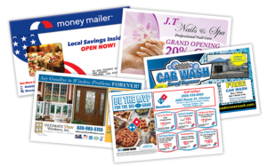 Large 2-sided glossy ads from Money Mailer®